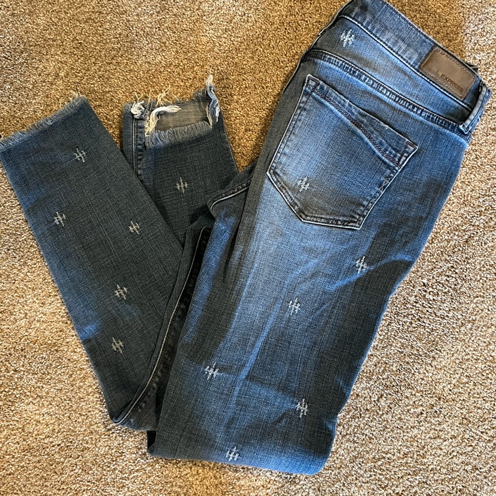 Express Distressed Stretch Performance Ankle Legg… - image 2